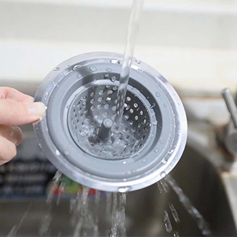 Ginbel Direct 2 Pack Kitchen Sink Drain Strainer Silicone Stainless, Drain Protector,Prevent Clogging, Large Wide Rim 4.5 inch Diameter, Tools Home Improvement (Gray) - Image 2